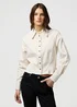 Wrangler Femme Peplum Shirt Pinstar White