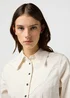 Wrangler Femme Peplum Shirt Pinstar White