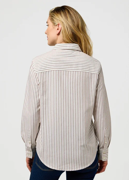 Wrangler One Pocket Shirt Cognac Stripe