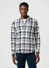 Wrangler One Pocket Shirt Light Indigo Check