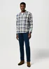 Wrangler One Pocket Shirt Light Indigo Check