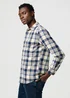 Wrangler One Pocket Shirt Light Indigo Check