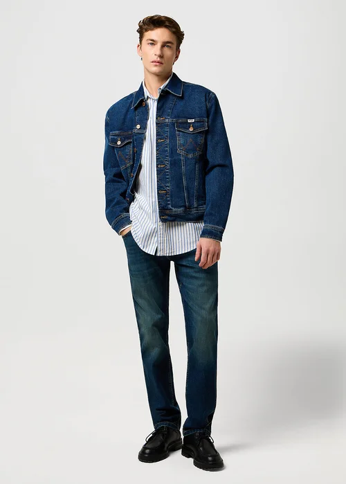 Wrangler One Pocket Shirt Blue Oxford Stripe