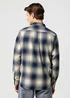Wrangler One Pocket Shirt Dusty Blue Check