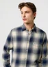 Wrangler One Pocket Shirt Dusty Blue Check