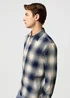 Wrangler One Pocket Shirt Dusty Blue Check