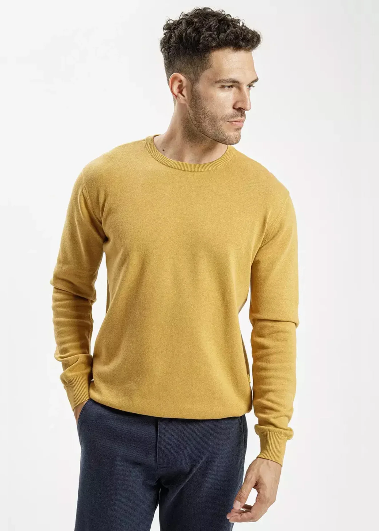 Musztardowy Sweterek Cross Jeans