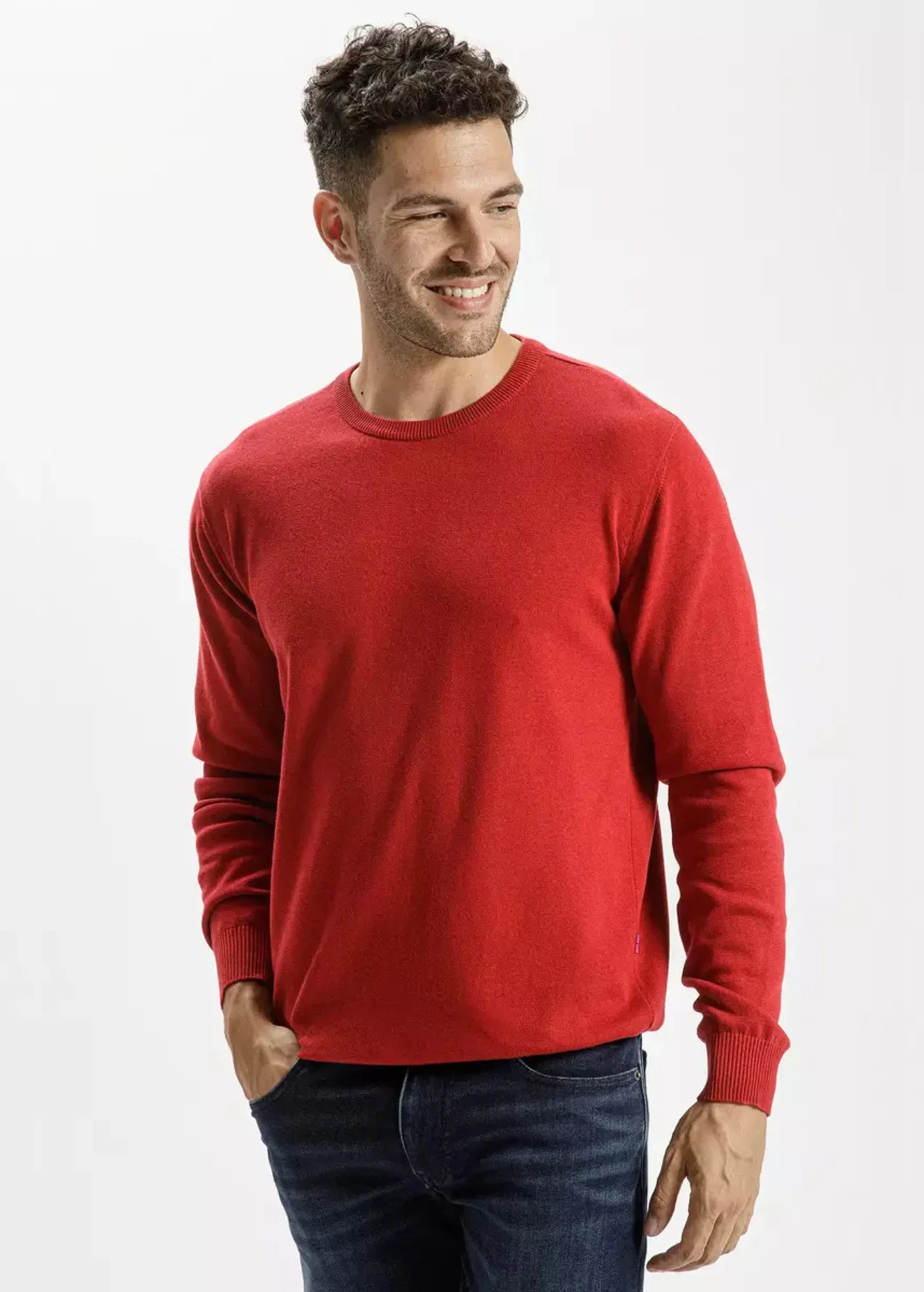 Czerwony Sweter Cross Jeans Basic