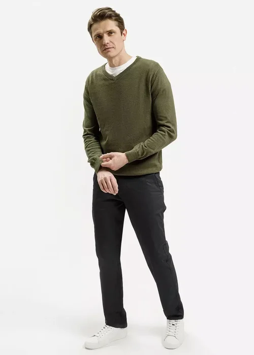 Zielony Sweter Cross Jeans W Serek