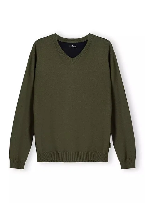 Zielony Sweter Cross Jeans W Serek