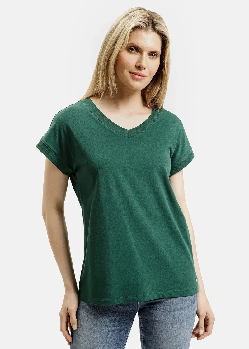 Zielony Damski T Shirt Cross Jeans