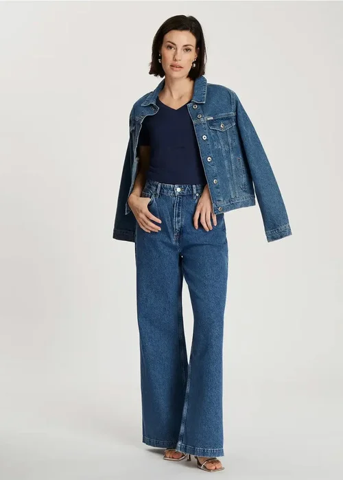 Damski T Shirt Cross Jeans V Neck