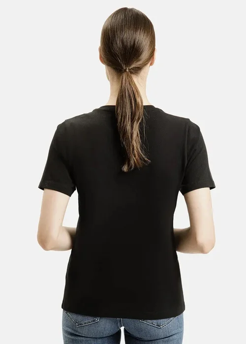 Czarny Damski T Shirt Cross Jeans Z Napisem