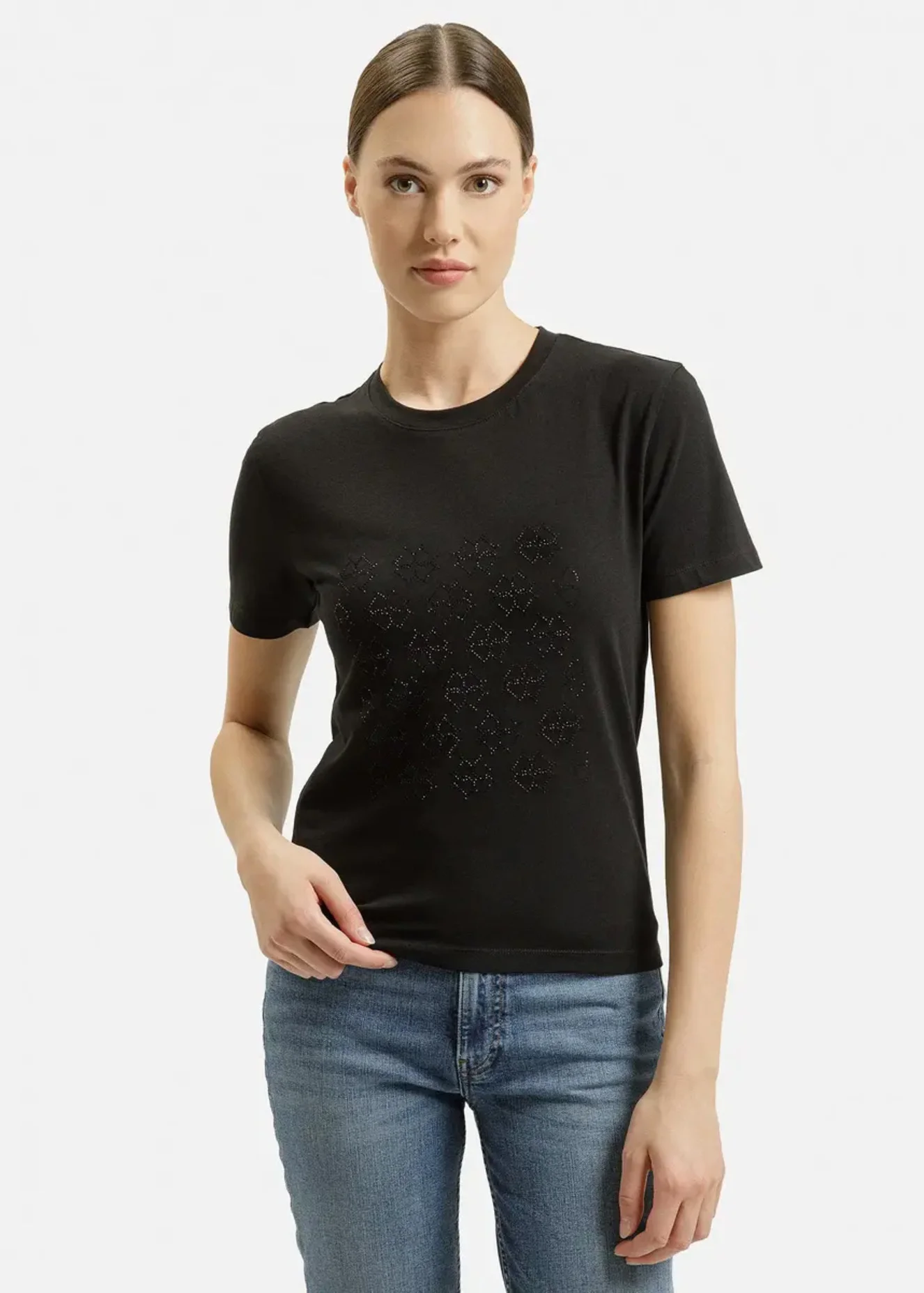 Czarny Damski T Shirt Cross Jeans