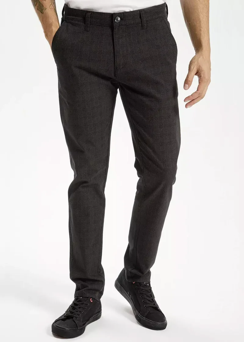 Chinosy Cross Jeans W Szarym Kolorze