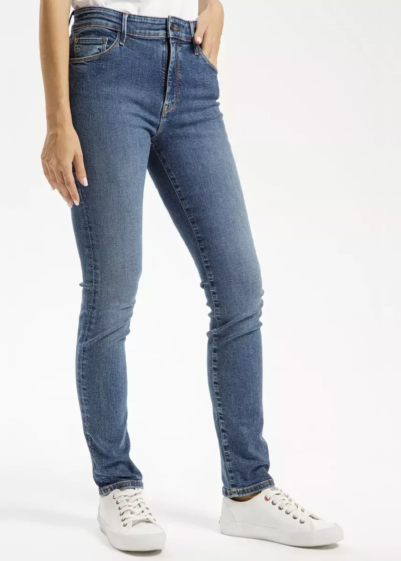 Dopasowane Dinsy Cross Jeans Anya W Kolorze Mid Blue