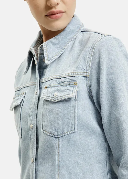 Cross Jeans Damska Koszula Dinsowa W Kolorze Light Blue