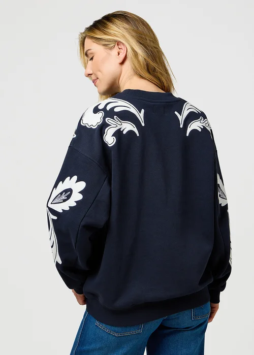 Wrangler Loose Applique Swearshirt Dark Navy