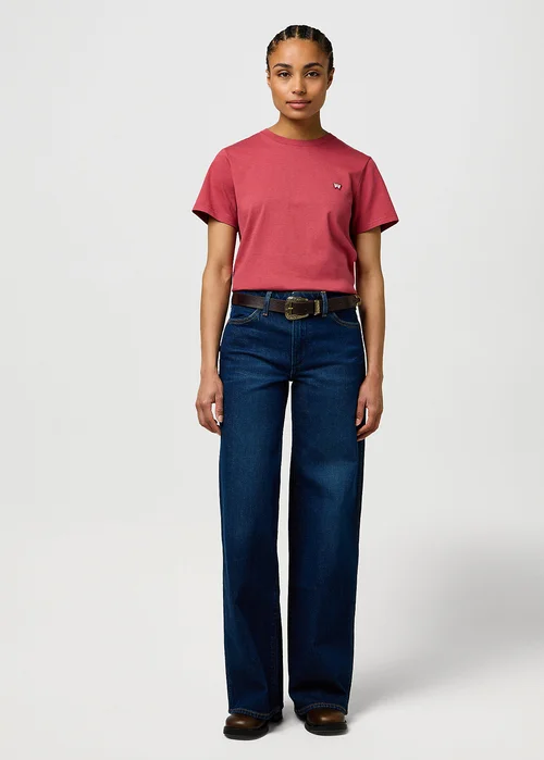 Wrangler Slim Sign Off Tee Earth Red