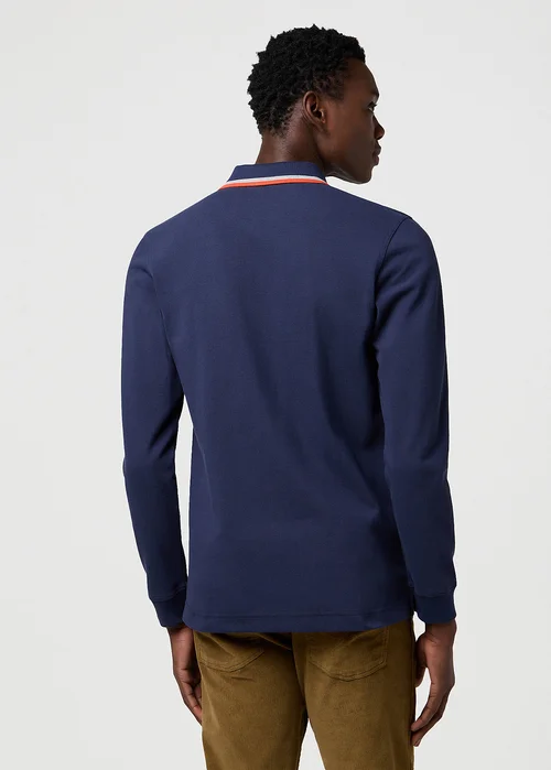 Wrangler Long Sleeve Polo Shirt Navy