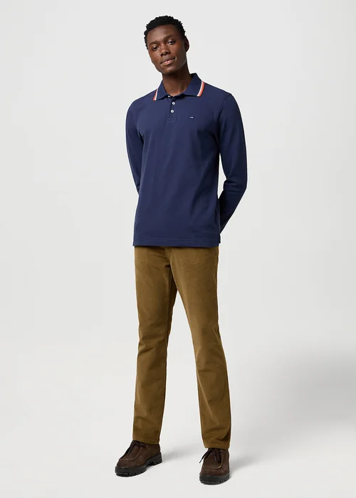 Wrangler Long Sleeve Polo Shirt Navy