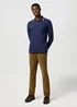 Wrangler Long Sleeve Polo Shirt Navy
