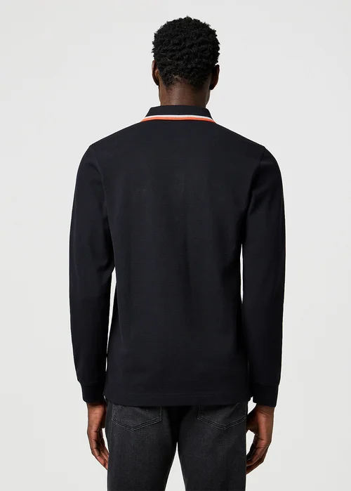 Wrangler Long Sleeve Polo Shirt Black