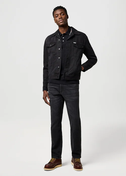 Wrangler Long Sleeve Polo Shirt Black