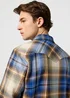 Wrangler Western Shirt Blue Brown Check