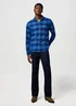 Wrangler Regular One Pocket Indigo Shirt Icy Indigo Check