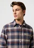 Wrangler Brushed One Pocket Shirt Navy Birch