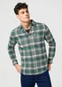 Wrangler Brushed One Pocket Shirt Green Birch Check