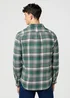 Wrangler Brushed One Pocket Shirt Green Birch Check