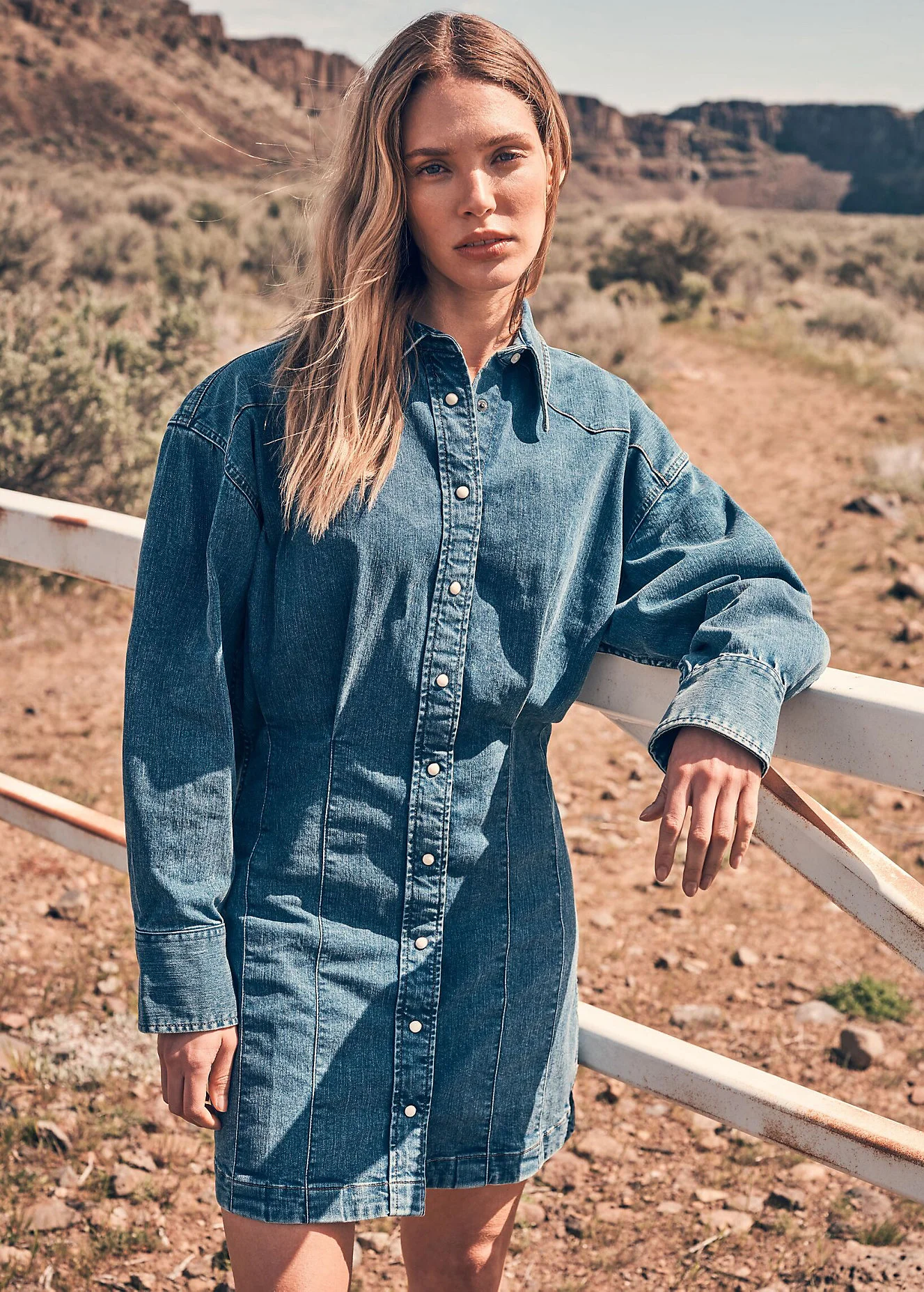 Wrangler Slim Darted Skirt Dress Saphire Trace