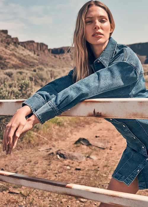 Wrangler Slim Darted Skirt Dress Saphire Trace