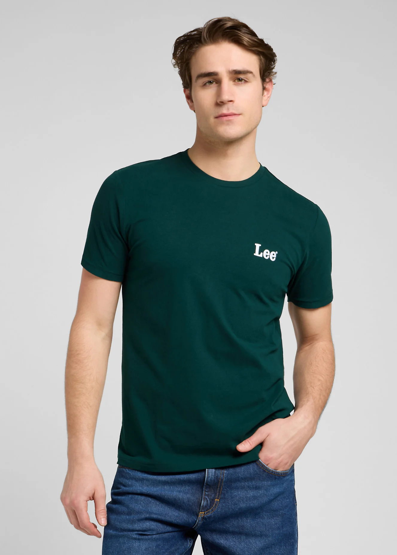 Lee Short Sleeve Tee Small Logo Tee Jade Forest