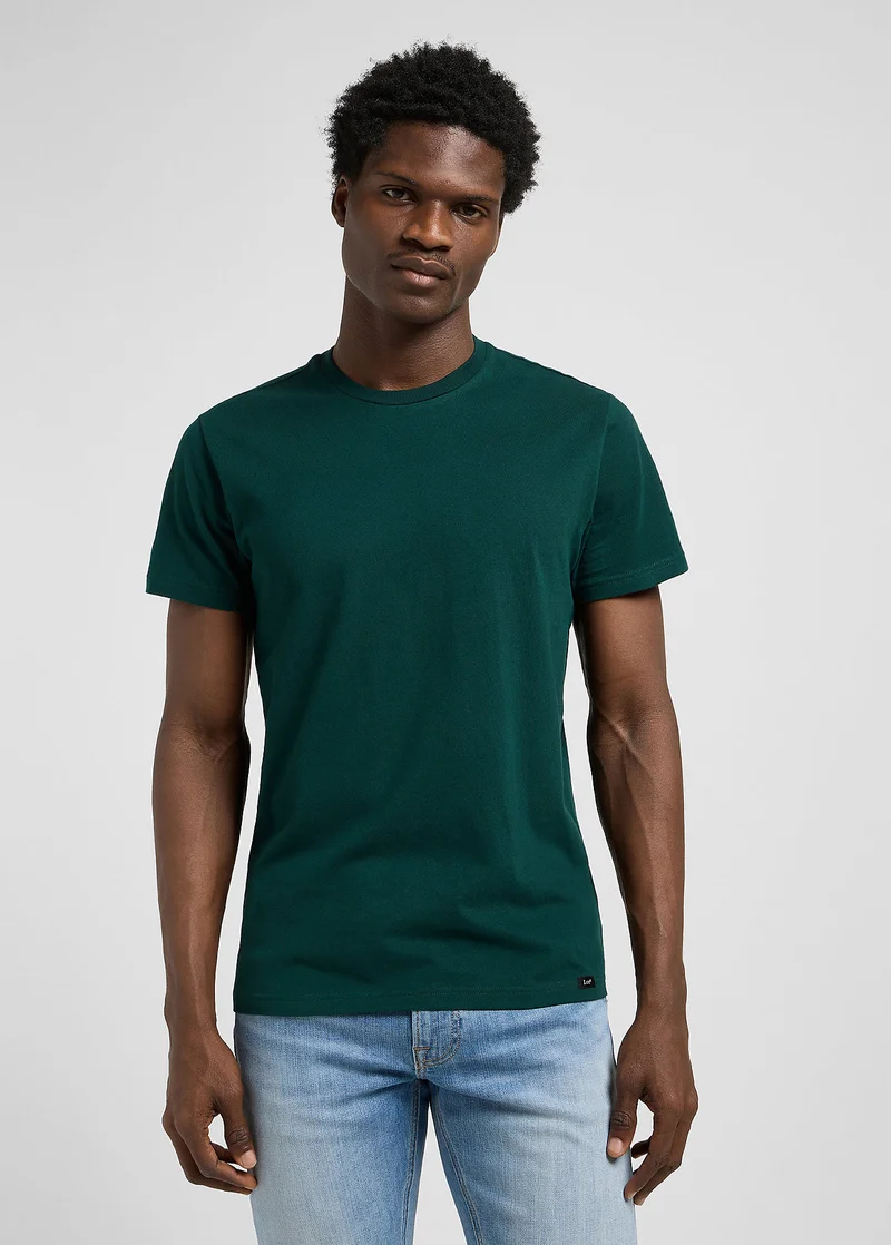 Lee Twin Pack Crew Tees Jade Forest Mood Indigo
