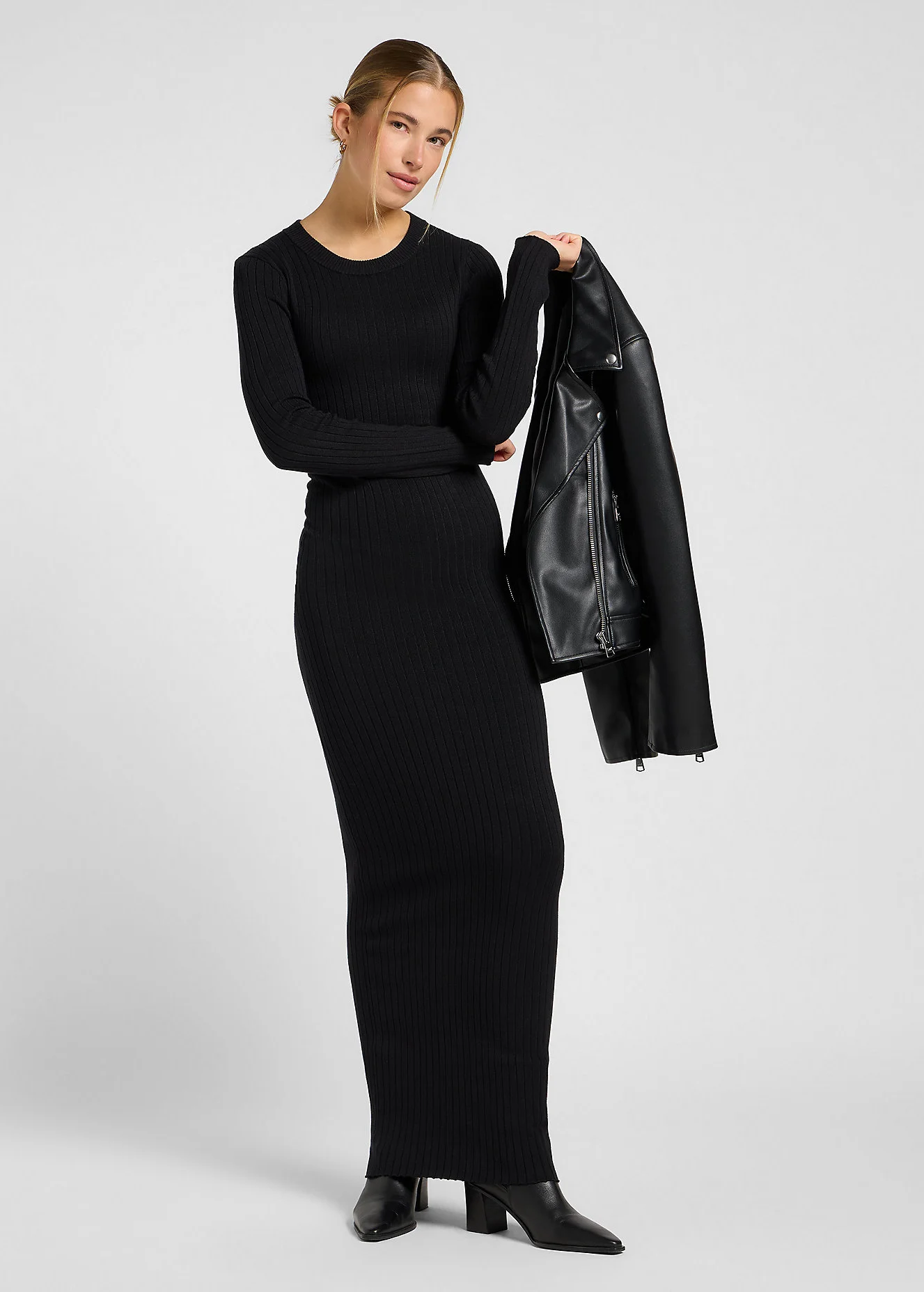 Lee Crew Neck Maxi Dress Unionall Black