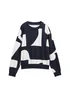 Tom Tailor Loose Fit Sweatshirt With Pattern Navy White Big Scale Print