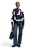 Tom Tailor Loose Fit Sweatshirt With Pattern Navy White Big Scale Print