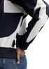 Tom Tailor Loose Fit Sweatshirt With Pattern Navy White Big Scale Print