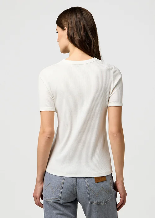 Wrangler Slim Femme Knit Henley Worn White