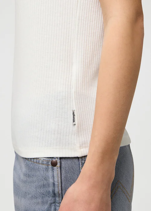 Wrangler Slim Femme Knit Henley Worn White