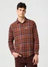 Wrangler One Pocket Flannel Shirt Fired Brick