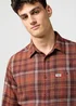 Wrangler One Pocket Flannel Shirt Fired Brick