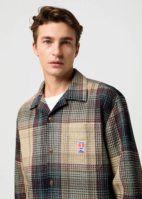 Wrangler Casey Jones Resort Shirt Electric Teal