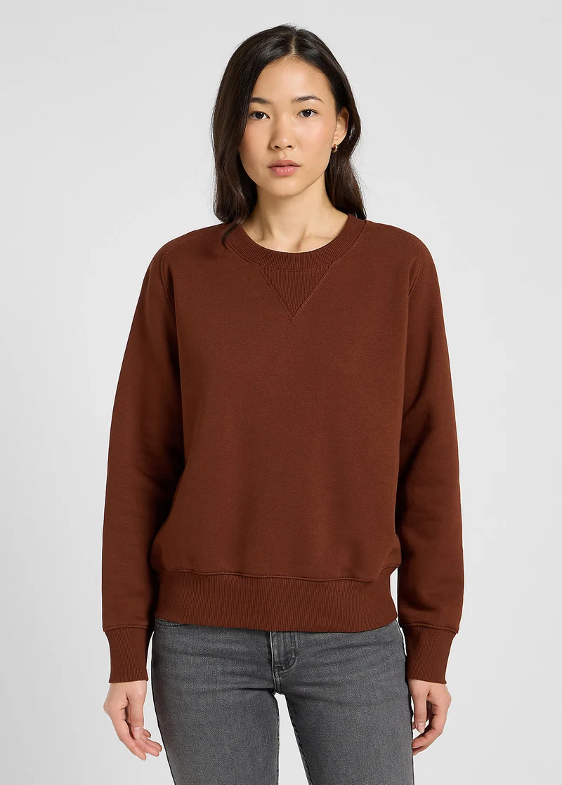 Lee Raglan Crew Sweatshirt Luxe Brown