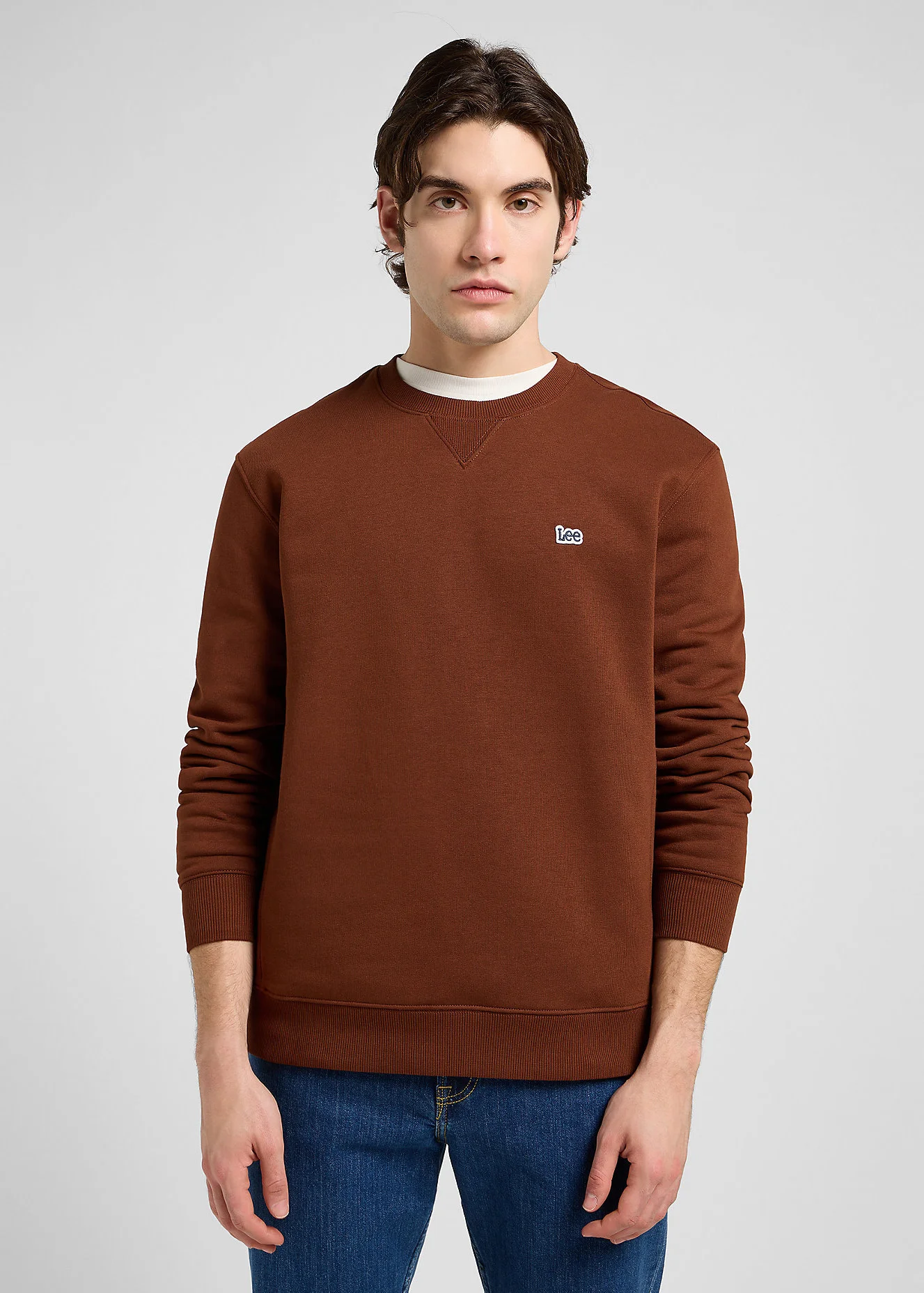 Lee Patch Crew Sweatshirt Luxe Brown