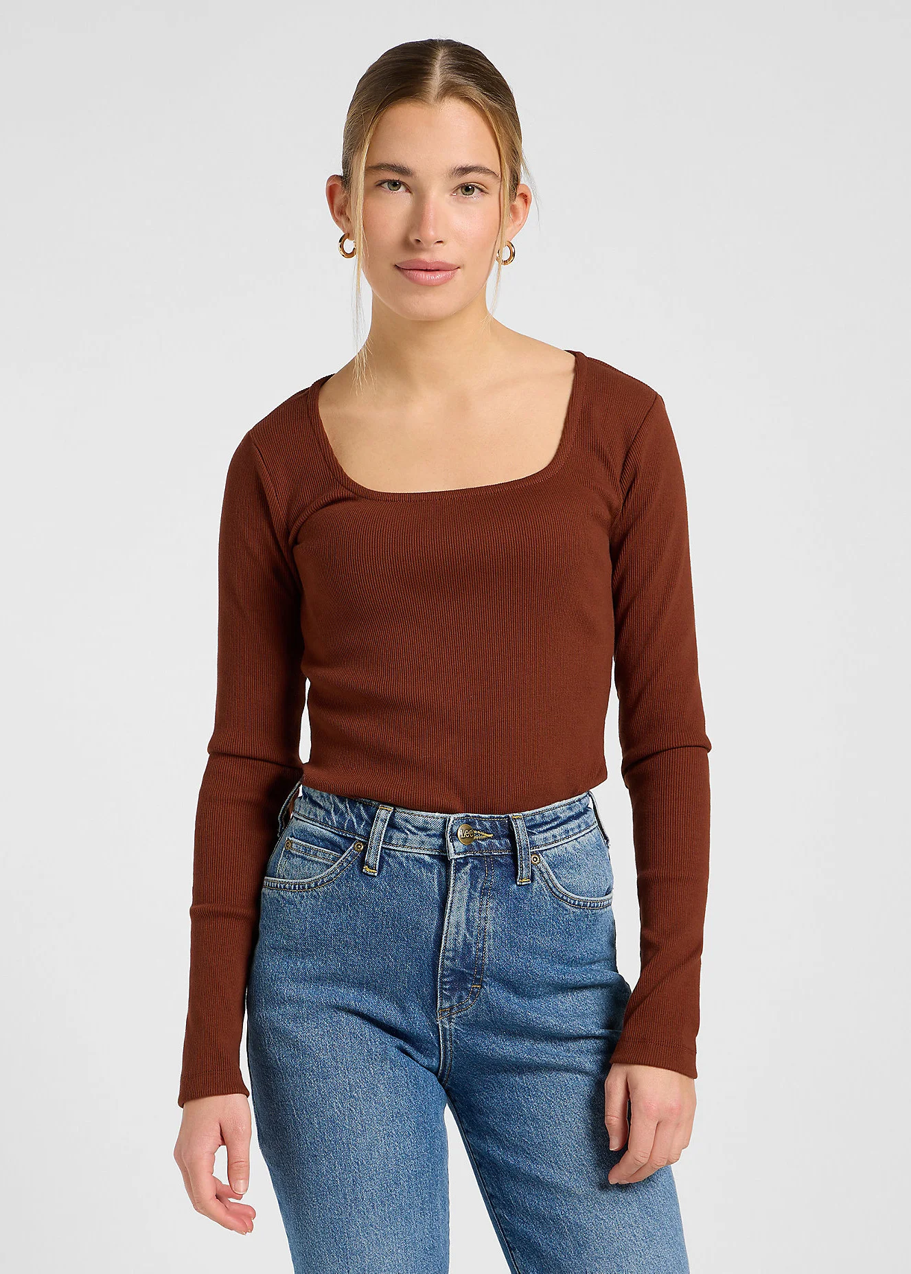 Lee Long Sleeve Square Neck Luxe Brown