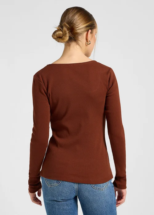 Lee Long Sleeve Square Neck Luxe Brown